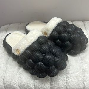Furry black bubble slides